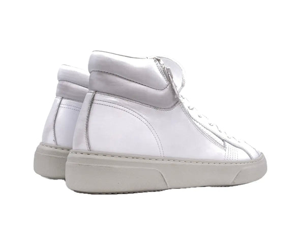CRIME LONDON Sneakers DESTINY HI ZIP uomo in pelle bianca