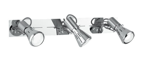 Applique cromata dalla linea originale a tre luci 40 watt E14