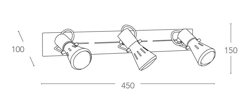 Applique cromata dalla linea originale a tre luci 40 watt E14
