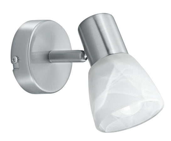 Applique essenziale con paralume bianco sfumato 40 watt E14