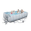 Piscina rettangolare 404 x 201cm h100 con pompa e scaletta da giardino e veranda