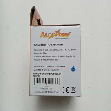 Alca Power sensore crepuscolare 10A IP44 con angolo di rilevamento di 360°
