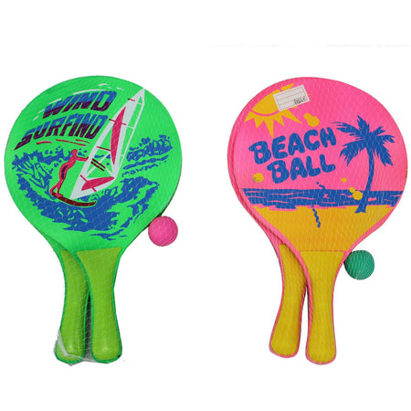 Set racchettoni in legno con pallina gioco racchette da spiaggia e mare 