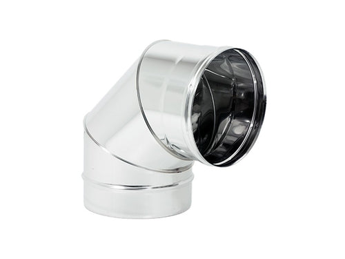 Gomito curva acciaio inox 450mm 5 decimi a 90 gradi AISI 304