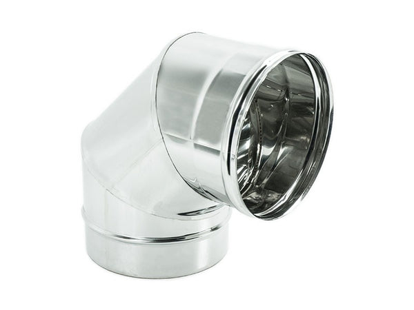 Gomito curva acciaio inox 450mm 5 decimi a 90 gradi AISI 304