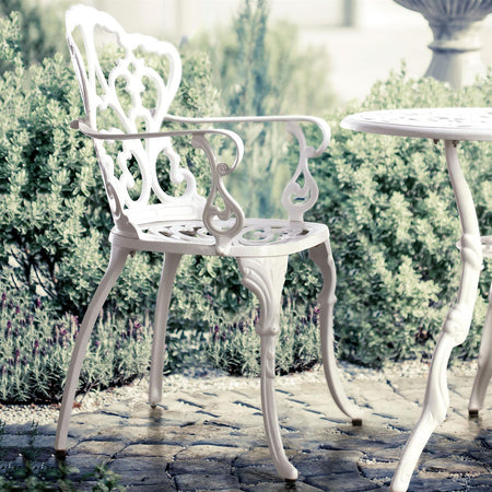Poltrona "Victoria" in alluminio da esterno per giardino e veranda h 89 cm
