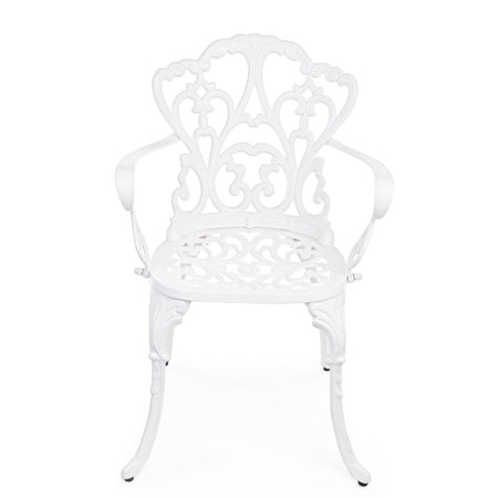 Poltrona "Victoria" in alluminio da esterno per giardino e veranda h 89 cm