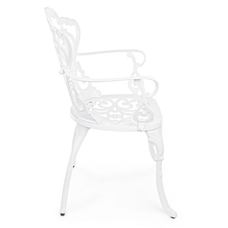 Poltrona "Victoria" in alluminio da esterno per giardino e veranda h 89 cm