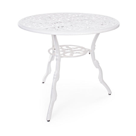 Tavolo tondo "Victoria" in alluminio da esterno per giardino e veranda Ø 80 cm