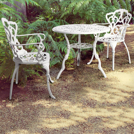 Tavolo tondo "Victoria" in alluminio da esterno per giardino e veranda Ø 80 cm