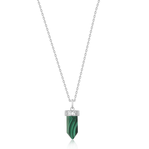 ANIA HAIE - Collana con pendente a punta di malachite in argento