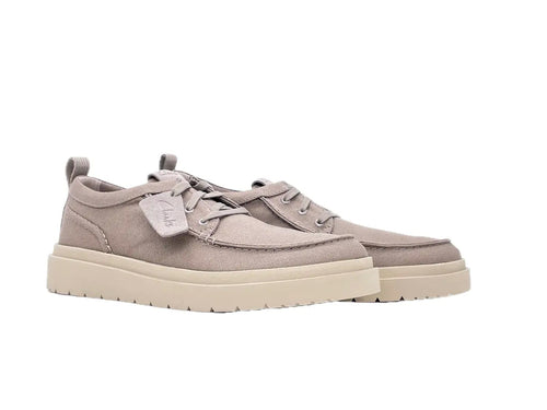 CLARKS POLDEN MOC scarpe uomo in Canvas grigio