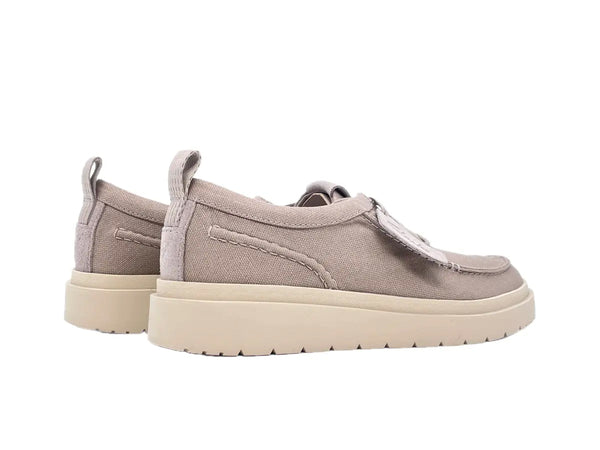 CLARKS POLDEN MOC scarpe uomo in Canvas grigio