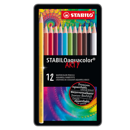 Astuccio Metallo 12 Pastelli Stabilo Aquacolor 1612