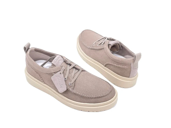 CLARKS POLDEN MOC scarpe uomo in Canvas grigio