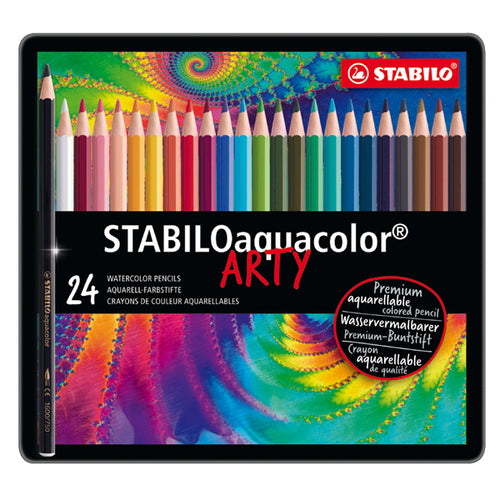 Astuccio Metallo 24 Pastelli Stabilo Aquacolor 1624