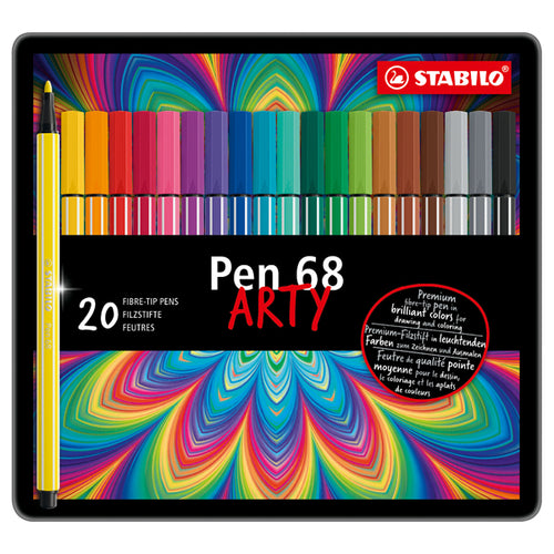 Scatola Metallo 20 Pennarelli Pen 6820 Stabilo