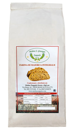 1Kg Farina Integrale di "Maiorca" grano siciliano-Molino Zappalà-Molitura a Pietra