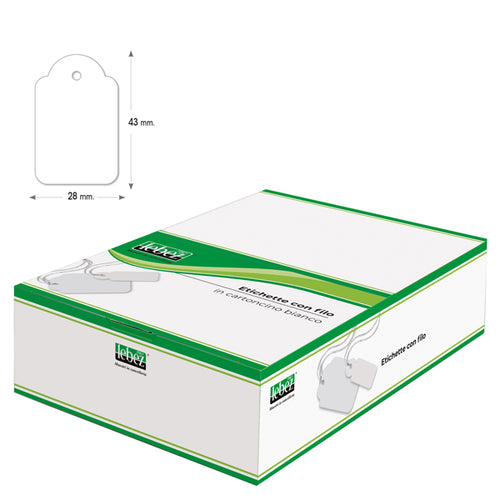 Scatola 500 Etichette Con Filo A391 28X43Mm