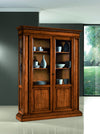 MOBILI 2G - VETRINA ARTE POVERA 2 PORTE IN LEGNO TINTA NOCE L.155 P.48 H.210