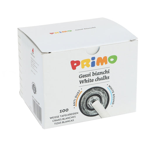 Scatola 100 Gessetti Tondi Bianco Primo