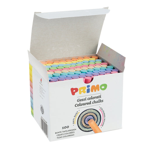 Scatola 100 Gessetti Tondi Colorati Primo