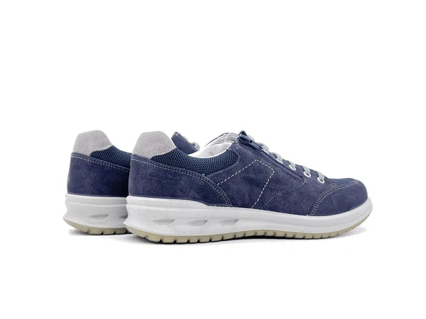 GRISPORT ACTIVE Sneaker uomo con laccio e zip nubuk blu 43069V18