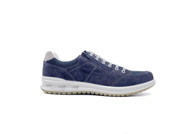 GRISPORT ACTIVE Sneaker uomo con laccio e zip nubuk blu 43069V18