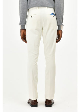 Manuel Ritz pantalone uomo con pinces slim tinto capo in cotone stretch