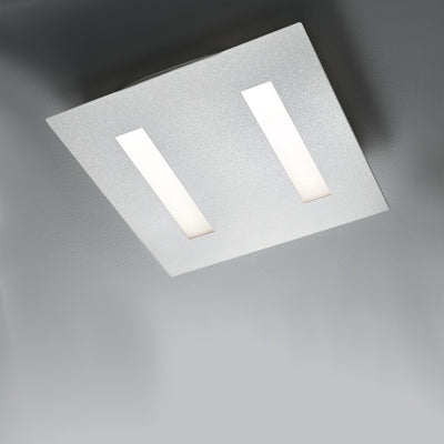 Plafoniera moderna Illuminando THOR PL M LED lampada soffitto metallo bianco quadrata interni 32W 2880LM 3000°K 43x43