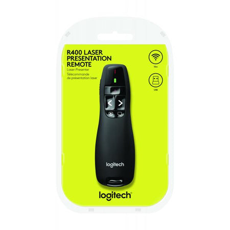 Puntatore Laser Logitech R400 - Laser Presentation Remote - Per la navigazione di base all'interno delle presentazioni - Wireless