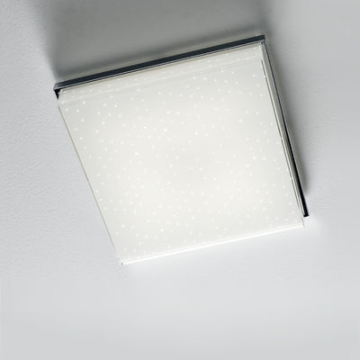 Plafoniera moderna Illuminando BRILLA PL M LED lampada soffitto vetro bianco lucido cielo stellato quadrata 22W 1980LM 3000°K