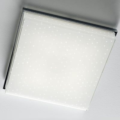 Plafoniera moderna Illuminando BRILLA PL G LED lampada soffitto vetro bianco lucido cielo stellato quadrata 35W 3150LM 3000°K