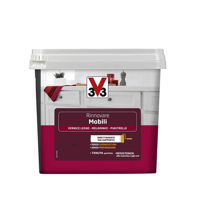 V33 SMALTO RINNOVARE MOBILI COLORE GRIGIO CARBONATO SATINATO 0,75 LT