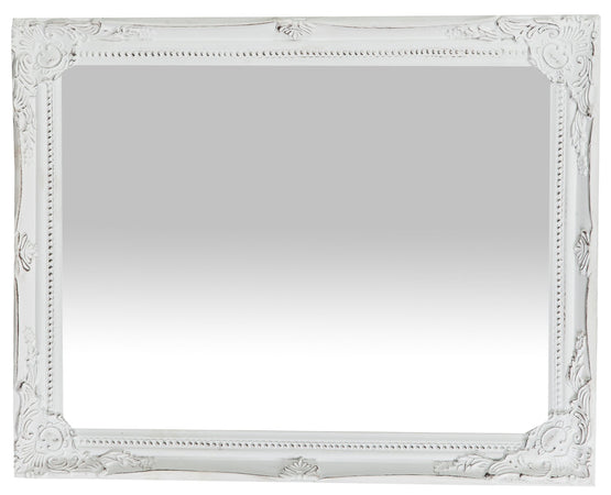 Biscottini Specchiera da appendere verticale/orizzontale L36,5xPR4xH47 cm finitura bianco anticato con rifiniture in nero