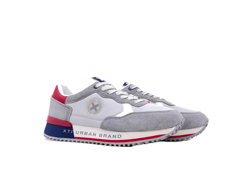 XTI Sneaker uomo in tessuto e pelle Grigio