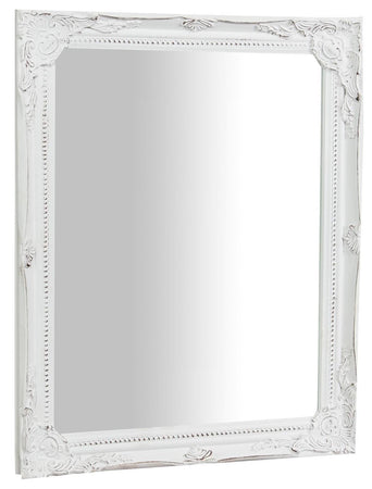 Biscottini Specchiera da appendere verticale/orizzontale L36,5xPR4xH47 cm finitura bianco anticato con rifiniture in nero