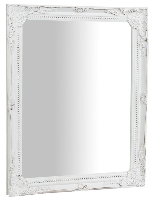 Biscottini Specchiera da appendere verticale/orizzontale L36,5xPR4xH47 cm finitura bianco anticato con rifiniture in nero