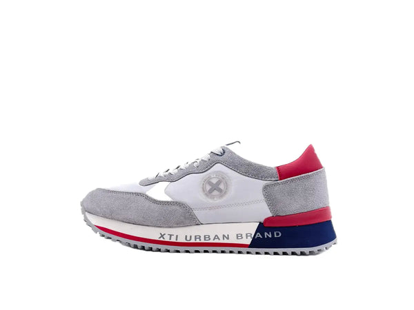 XTI Sneaker uomo in tessuto e pelle Grigio