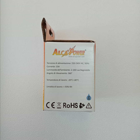 Alca Power sensore crepuscolare 15A IP65 con angolo di rilevamento di 360°