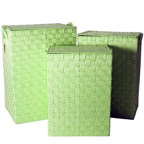 Set 3 Cesti Portabiancheria Portatutto Casa Tessuto 3 Misure 54/51/46cm  colore