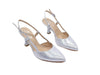 ELLEN Slingback donna in pelle Iron argento