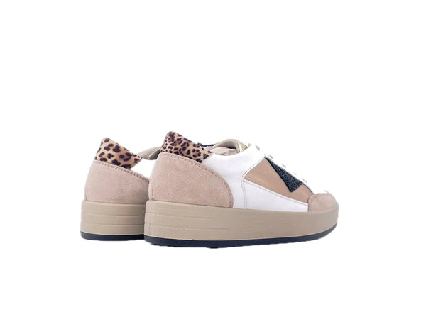 IGI &amp; CO Sneaker donna in pelle bianco e beige
