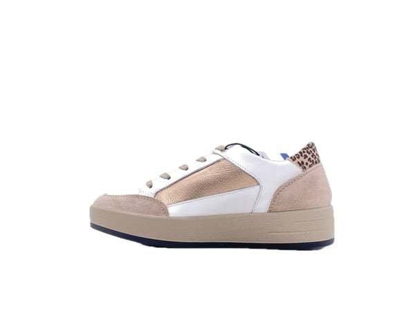 IGI &amp; CO Sneaker donna in pelle bianco e beige