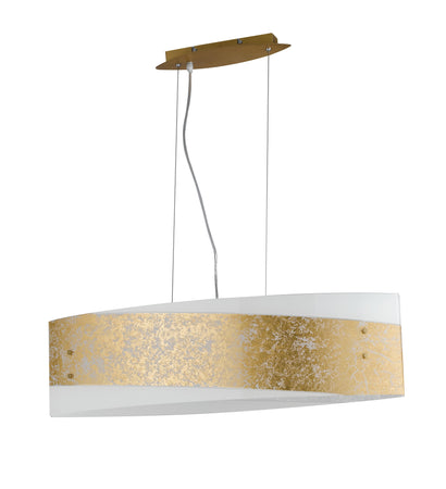 Lampadario a Sospensione Moderno Decoro Oro Vetro Bianco E27