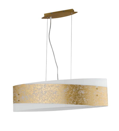 Lampadario a Sospensione Moderno Decoro Oro Vetro Bianco E27