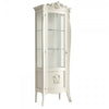 MOBILI 2G - VETRINA IN LEGNO CLASSICA SHABBY 1 PORTA SX BIANCO 78X49X212