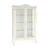 MOBILI 2G - VETRINA IN LEGNO CLASSICA SHABBY 2 PORTE BIANCO 130X50X212