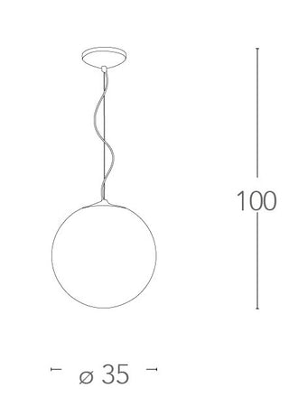 Lampada a sospensione 60W E27 diametro 35cm bianca TOWN