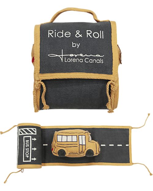 Set Ride & Roll School Bus - Bus + Pista - Eco City - Miele/Grigio/Ros Lorena Canals